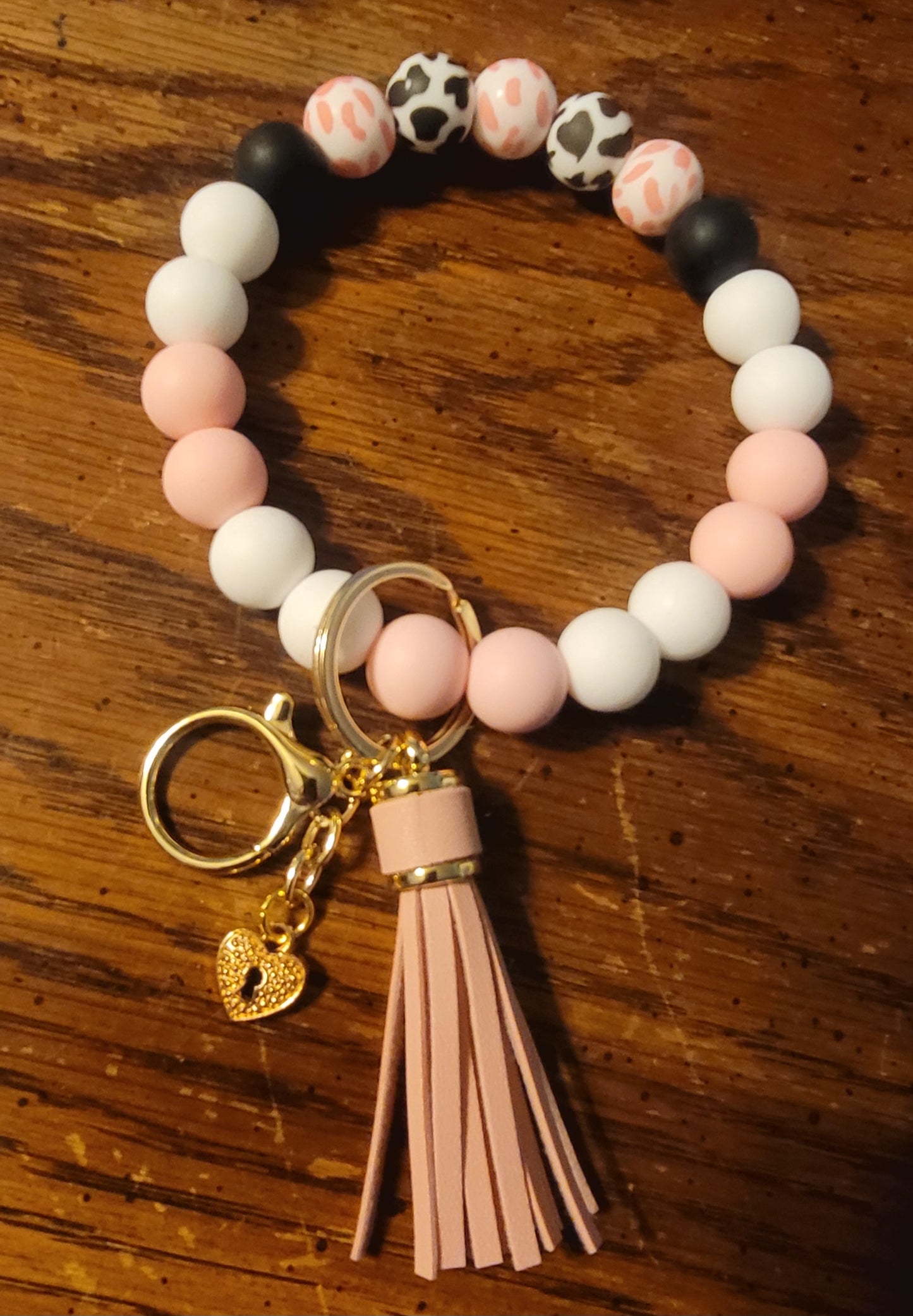 Pink, White and Black With Cow Print