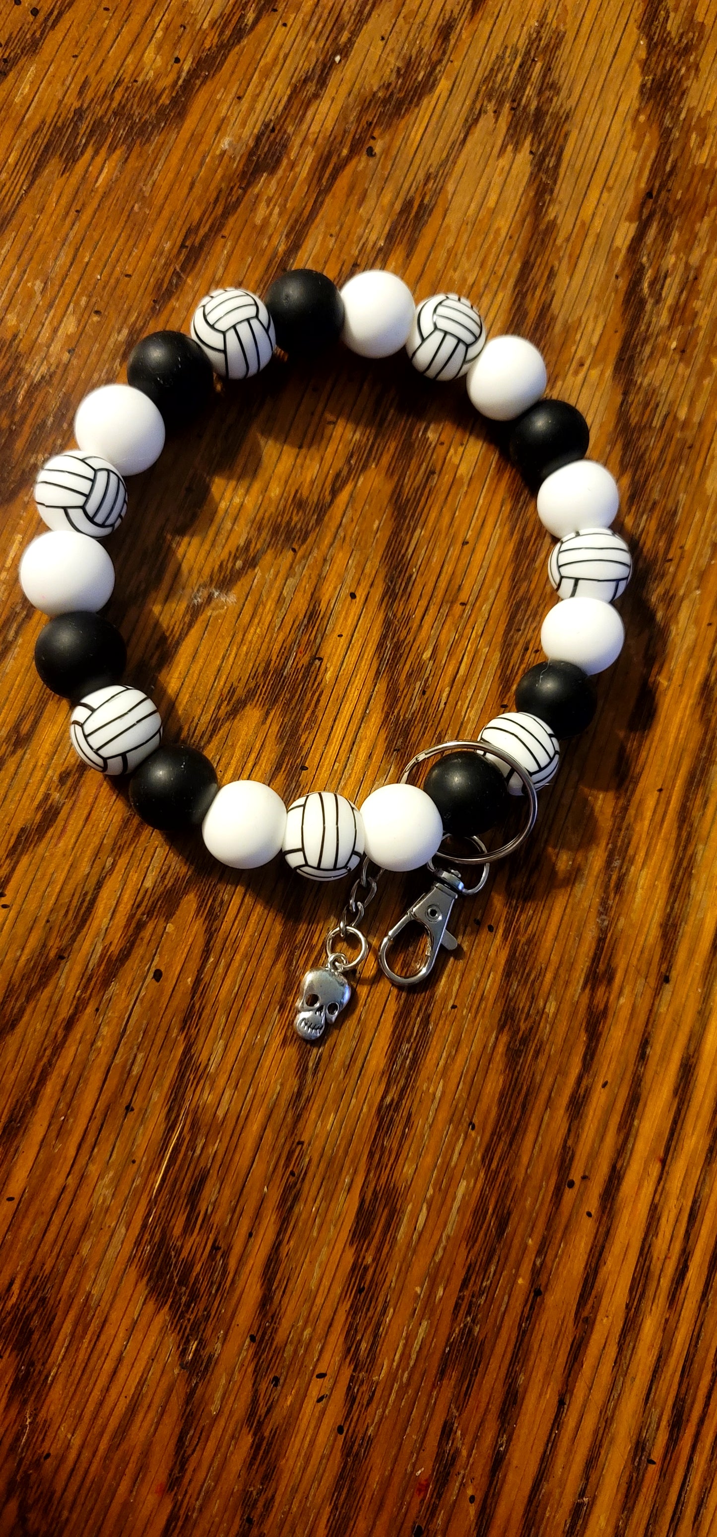 Black and White Volleyball Wristlet