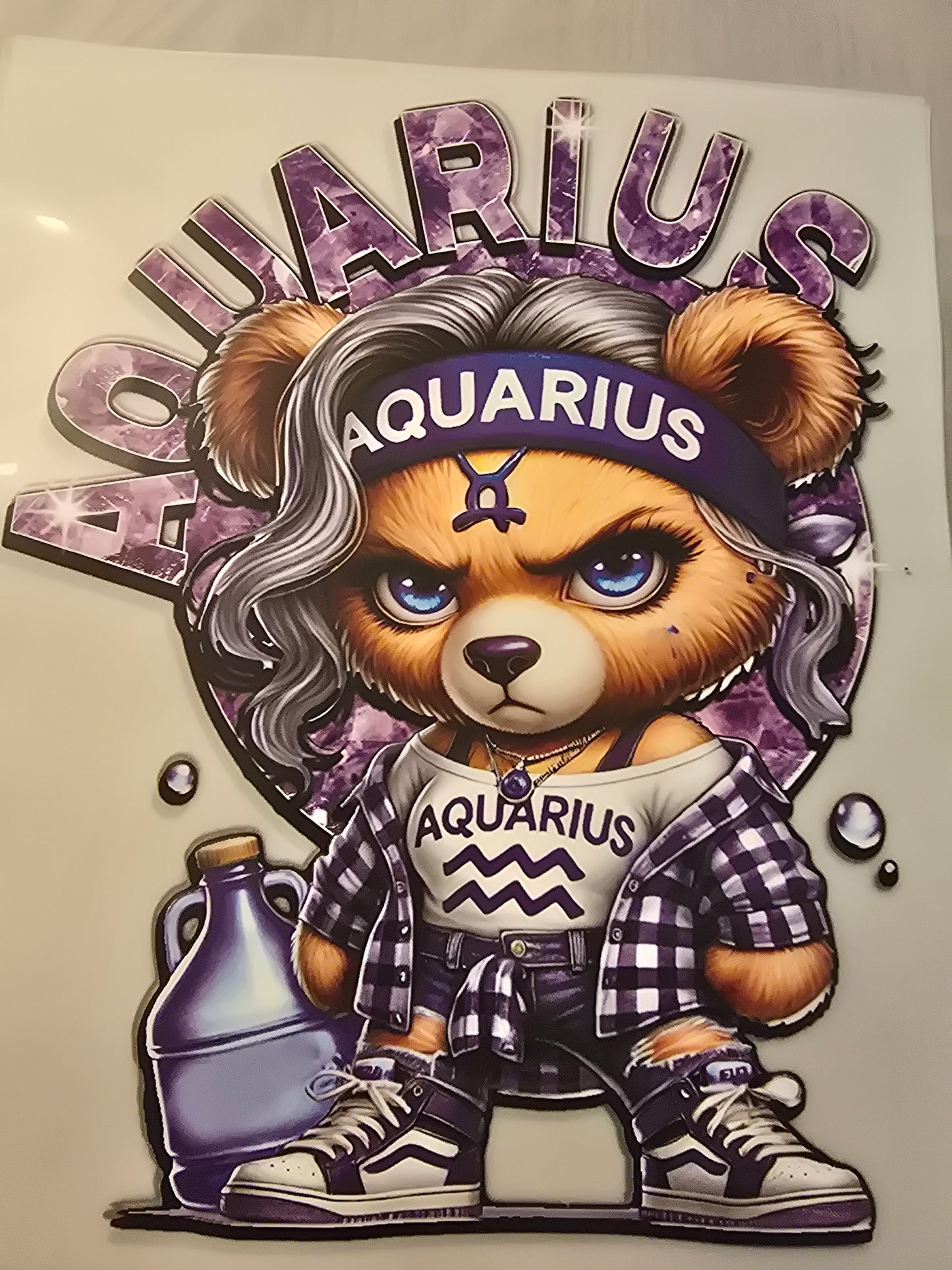 Aquarius Zodiac Bear Design