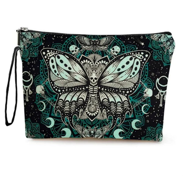 Butterfly Skull Makeup Bag