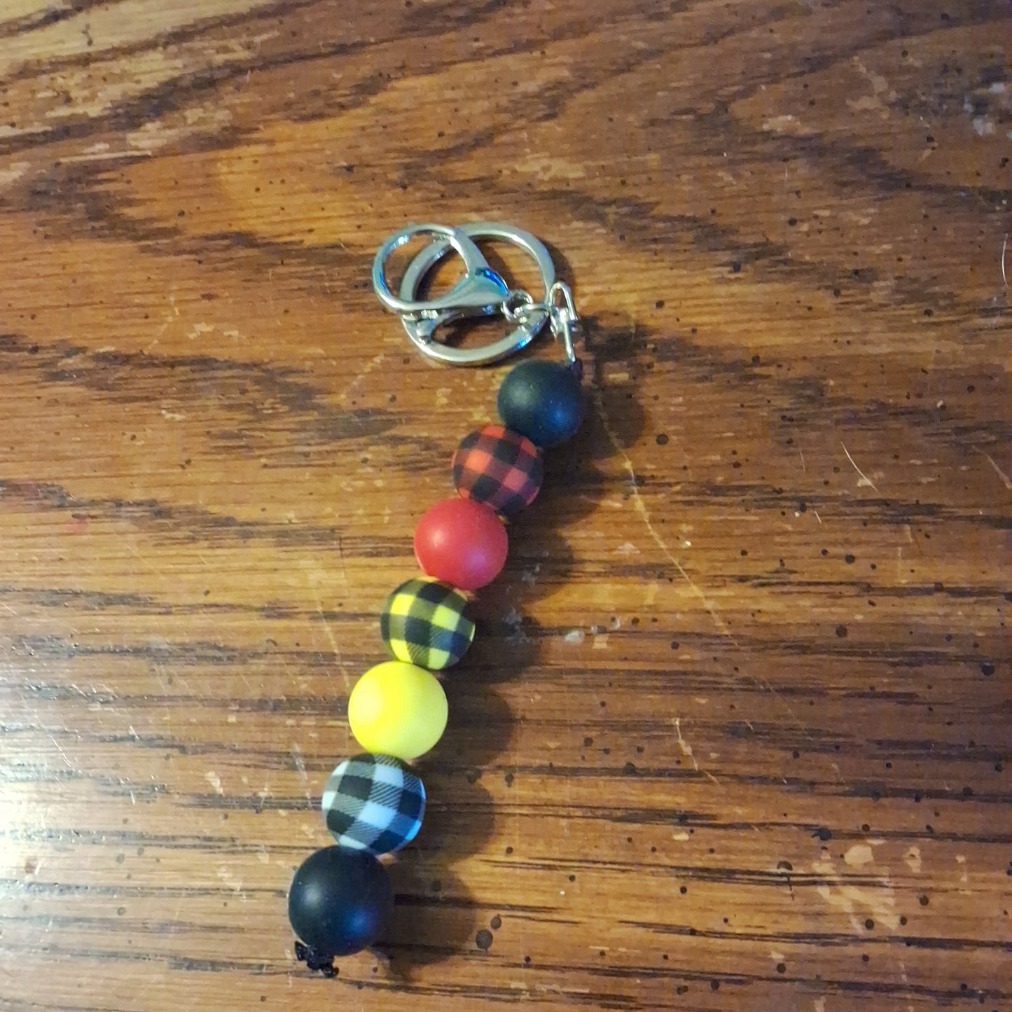 Black,Yellow and Red With Plaid Keychain