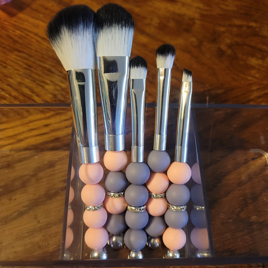 Pink and Purple Makeup Brush Set