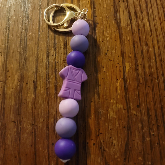 Purple With Dark Purple Scrub Keychain