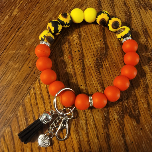 Red and Yellow With Sunflower Wristlet