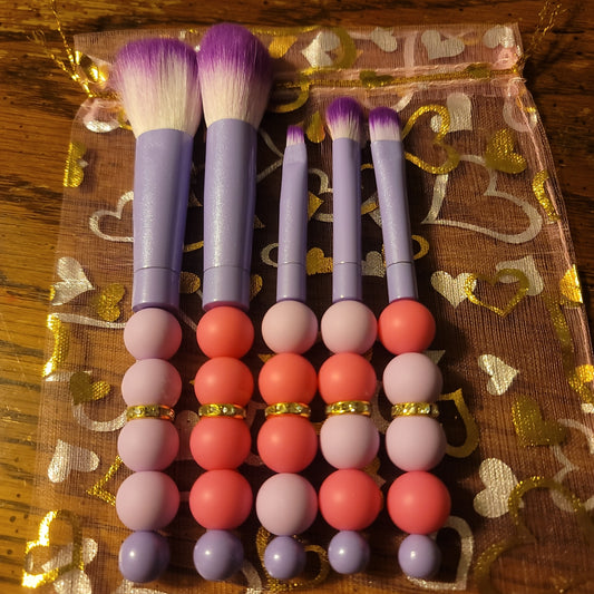Pink and Purple Makeup Brush Set