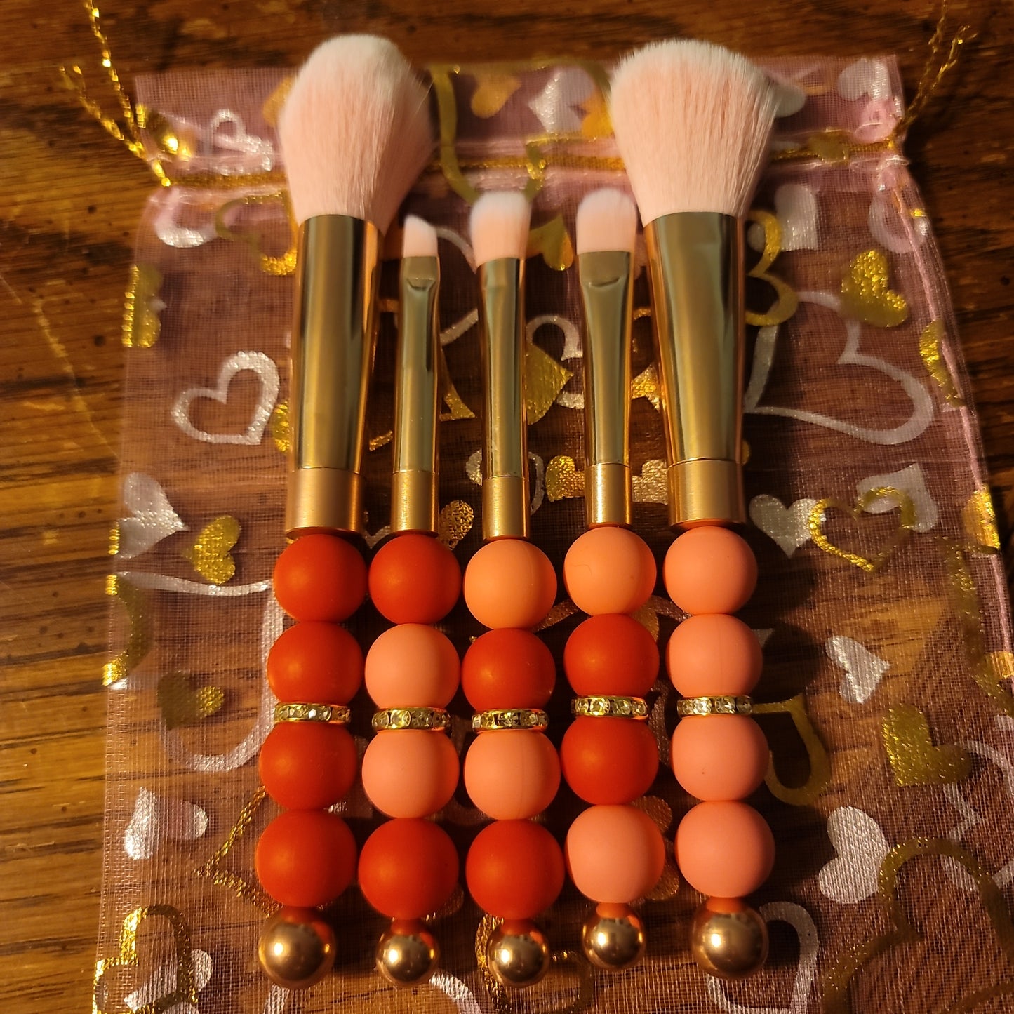 Pink and Red Makeup Brush Set