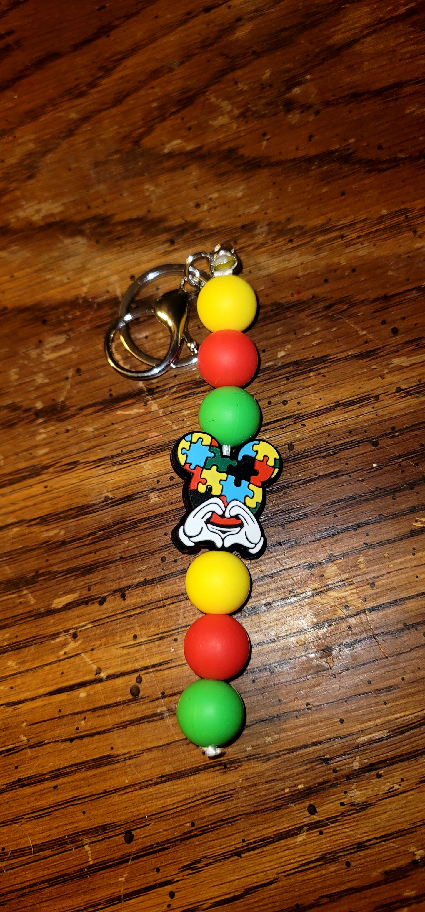 Keychain With Mickey Mouse Focal Bead