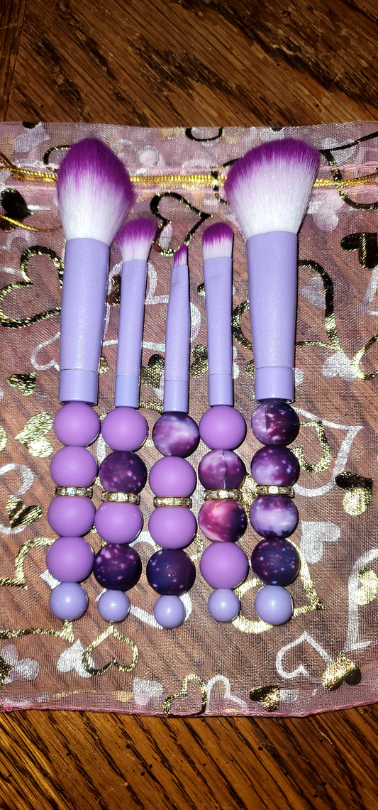 Purple Galaxy Makeup Brush Set