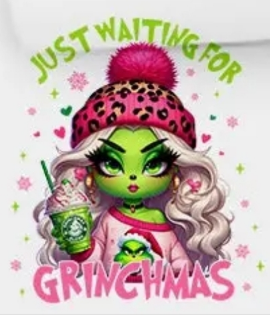 Just Waiting for Grinchmas-Female Grinch Design