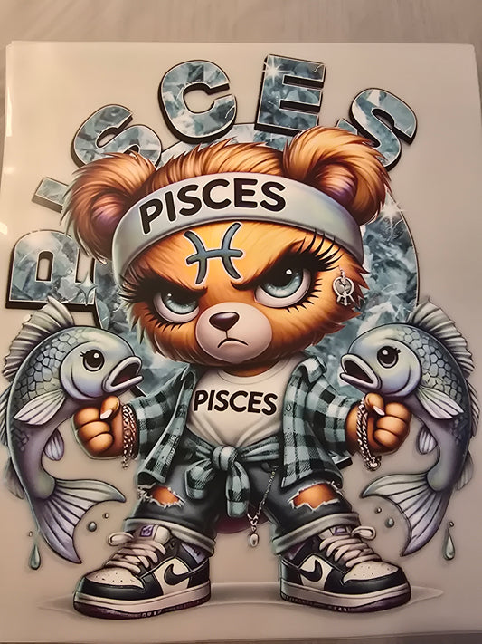 Pisces Zodiac Bear Design