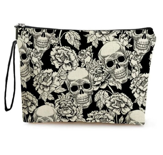 Skull & Rose Makeup Bag