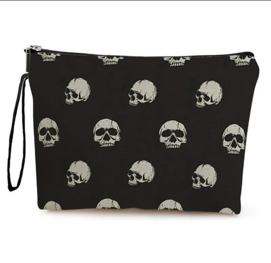 Black Skull Makeup Bag
