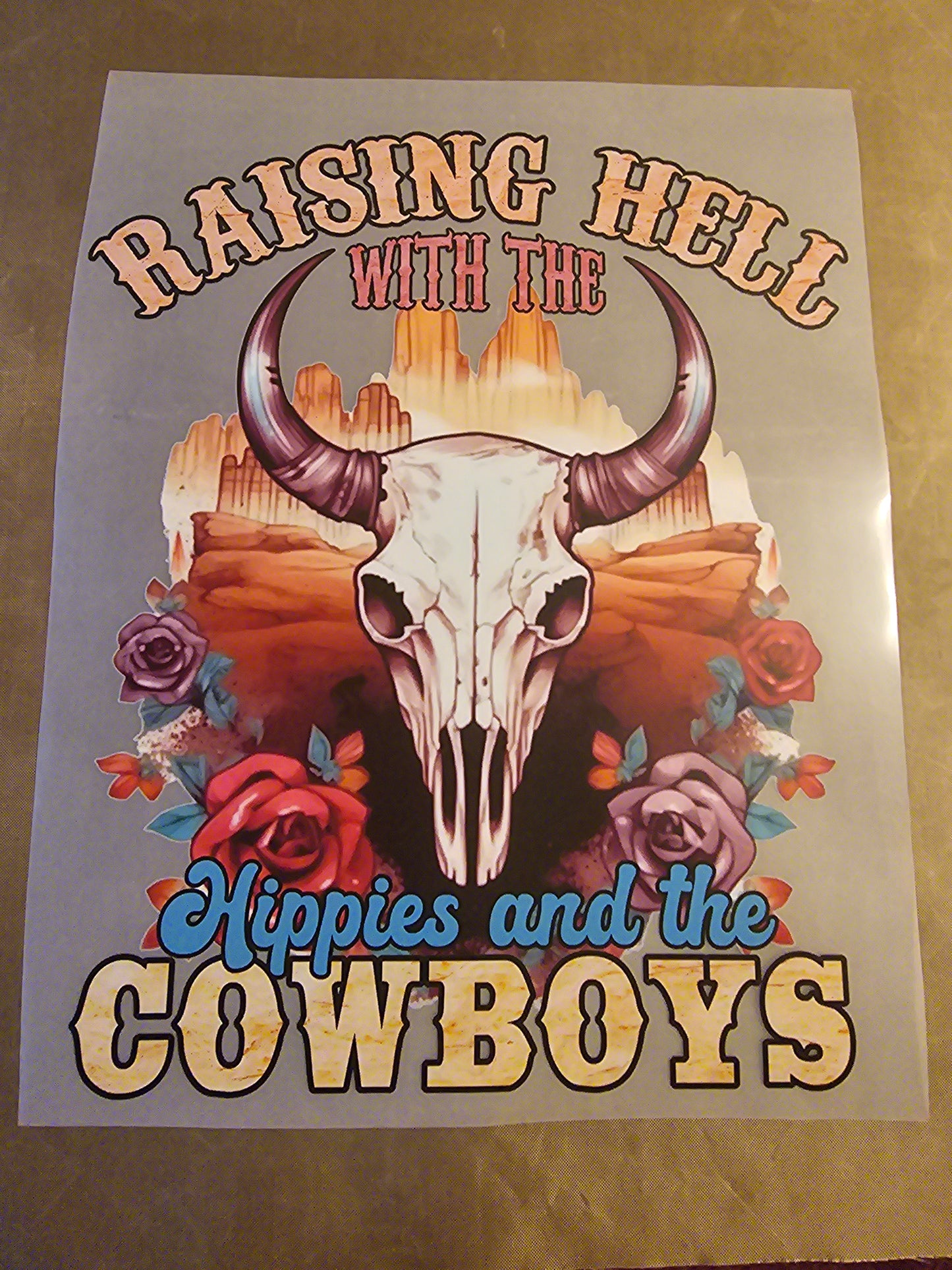 Raising Hell With The Hippies & The Cowboys Design