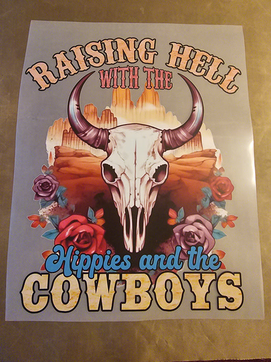Raising Hell With The Hippies & The Cowboys Design