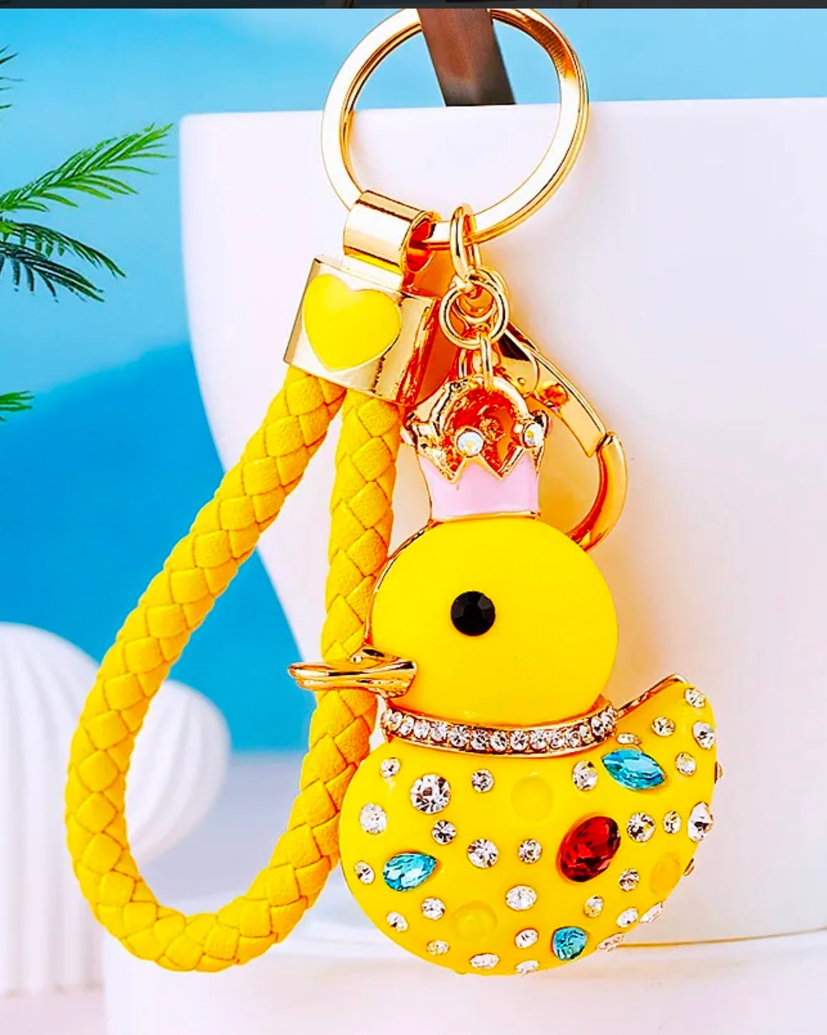 Metal Bling Duck Keychain