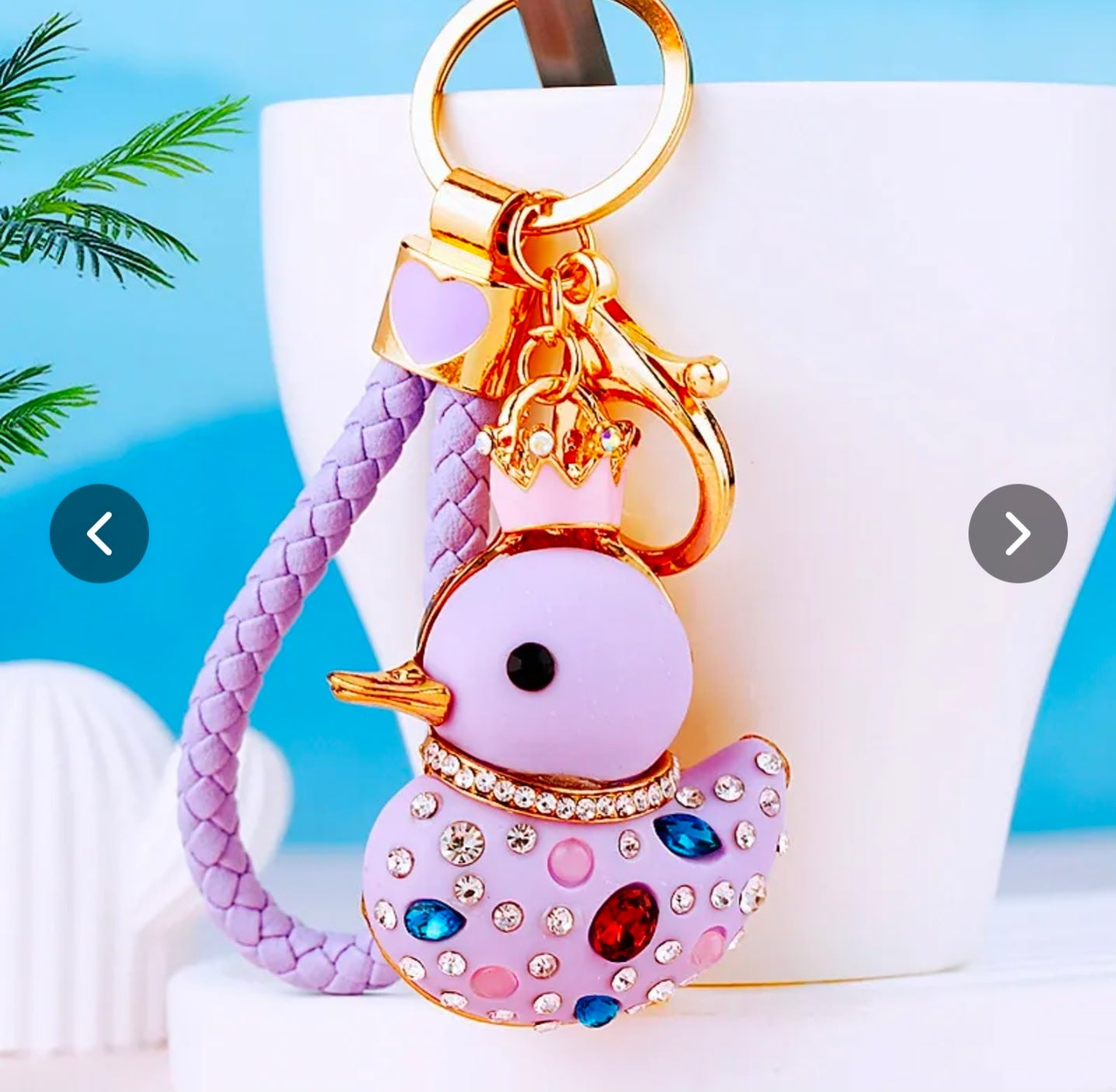 Metal Bling Duck Keychain