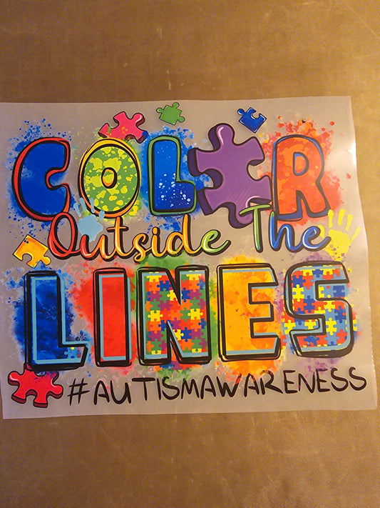 Color Outside the Lines #Autismawareness Design
