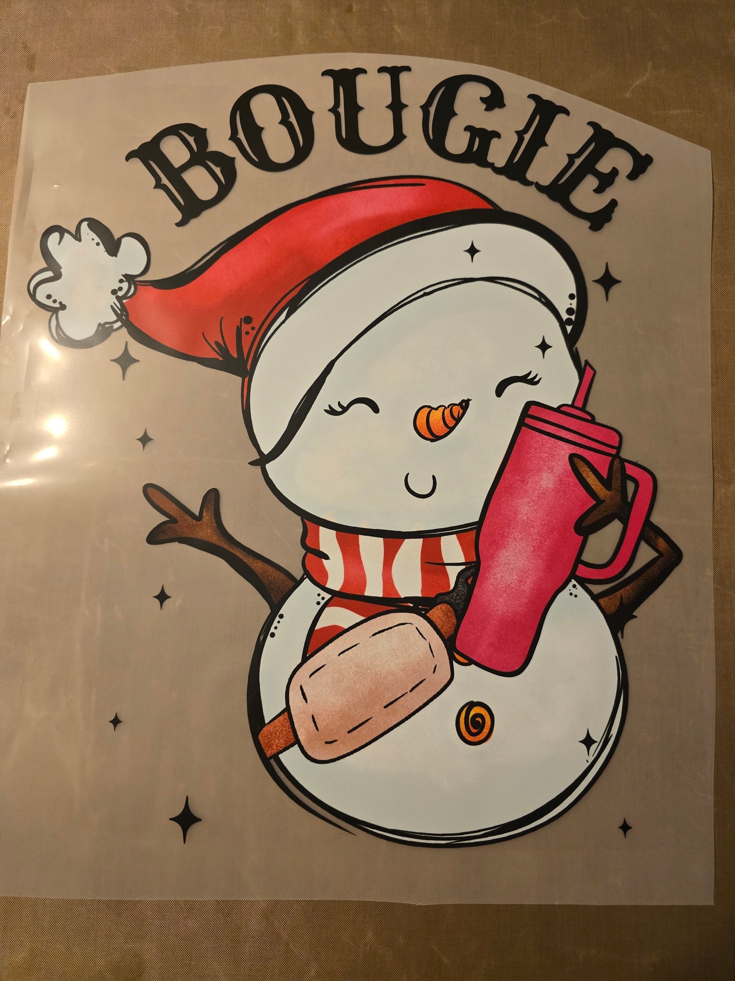 Bougie Snowman Design