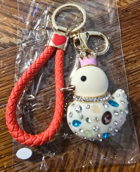 Metal Bling Duck Keychain
